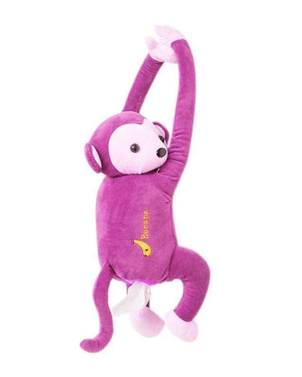 Monkey and Bunny Plush Tissue Box Cover - Ideal for Car and Home