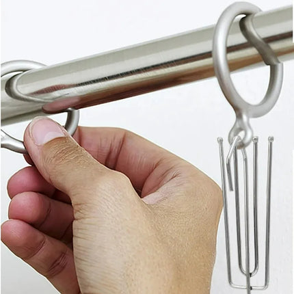 Stainless Steel Curtain Pleat Hooks — 4-Prong, Rust-Resistant, 7cm, 10–100pcs