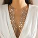 Vintage Gothic Star Crystal Necklace with Sequined Tassel Detail