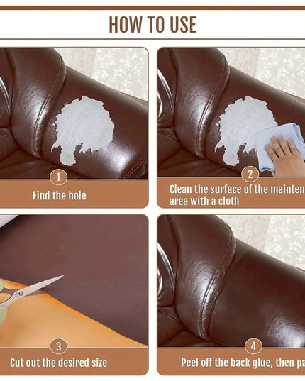Leather Repair Patch - Quick and Easy Fix for Furniture, Apparel, and Footwear