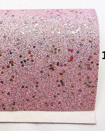 Sparkling Pink Heart & Cloud Faux Leather Crafting Sheet - Ideal for DIY Projects