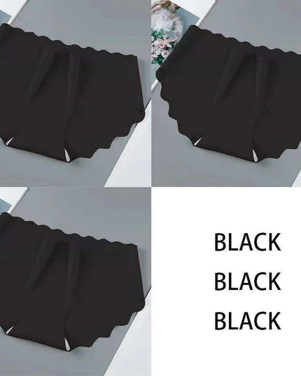 Set of 3 Elegant Seamless Women's Briefs - Soft Wave Edge Comfort Underwear