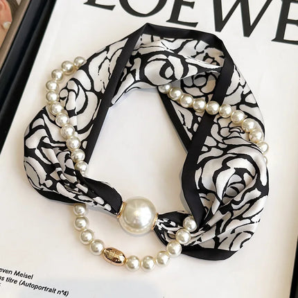 Korean Magnetic Pearl Scarf – Long Shawl & Neck Wrap, 8 Styles