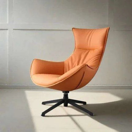 Scandinavian Luxe Leather Lounge Chair - Chic Comfort for Modern Interiors