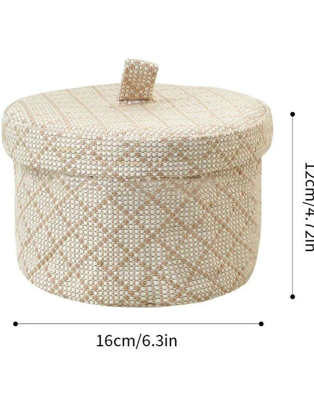 Stylish Round Jute Basket with Lid - Contemporary Organizing Solution