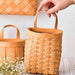 Woven Bamboo Wall Baskets for Elegant Plant and Flower Arrangement