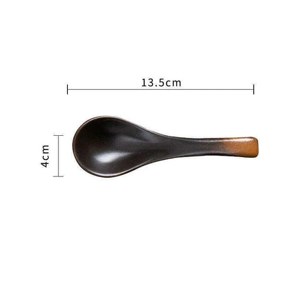 Chic Japanese Ceramic Soup Spoon - A Fusion of Style and Function for Culinary Enjoyment