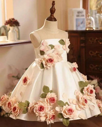 Children's Host Performance Appliques Evening Gown