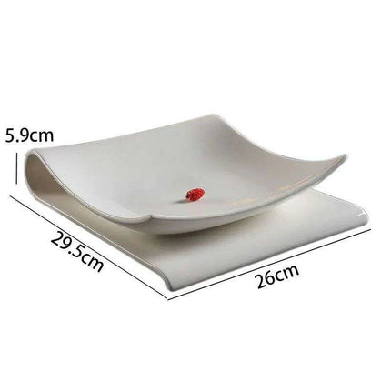 Sleek Space-Saving Ceramic Plate Set for Elegant Entertaining