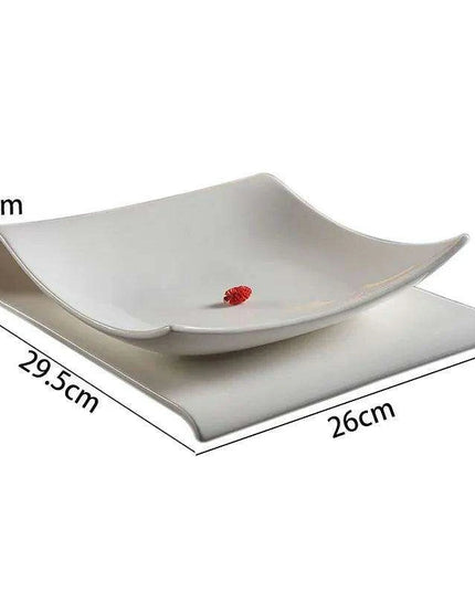 Sleek Space-Saving Ceramic Plate Set for Elegant Entertaining
