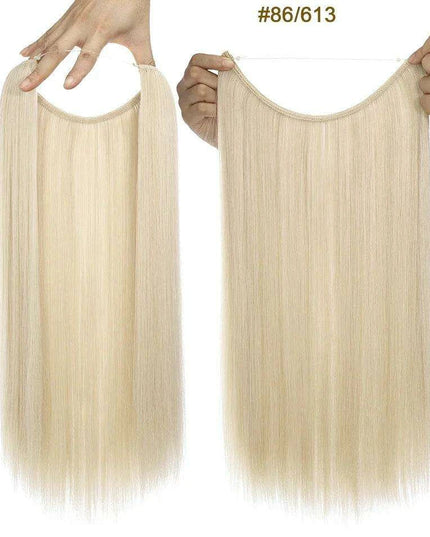 20-Inch Versatile Adjustable Invisible Wire Hair Extensions - Curly and Sleek Options