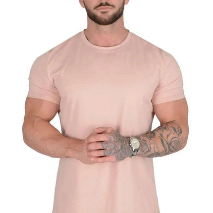 Men's High-Quality Cotton Short Sleeve Workout T-Shirt for Summer Fitness and Gym Activities