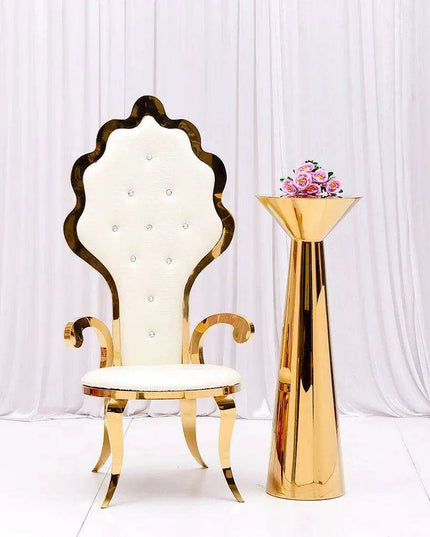 Majestic Stainless Steel Throne Chair for Exquisite Weddings and Celebrations