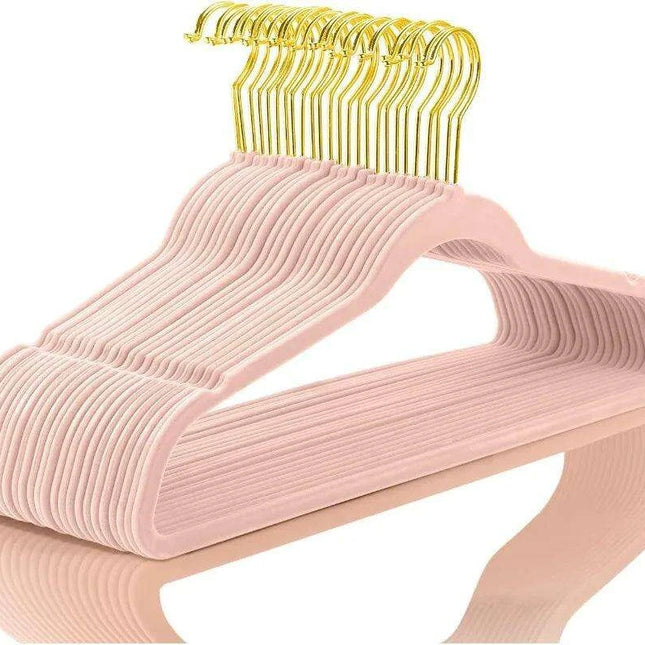 Elegant Teal Velvet Hanger Collection - 50 Premium Hangers with 360-Degree Gold Hooks