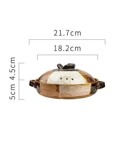 Elegant Tri-Section Japanese Clay Casserole: Perfect for High-Heat Culinary Creations