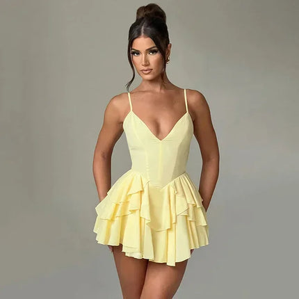 Backless Spaghetti Strap A-Line Mini Dress — Women's Party Dress | Très Elite