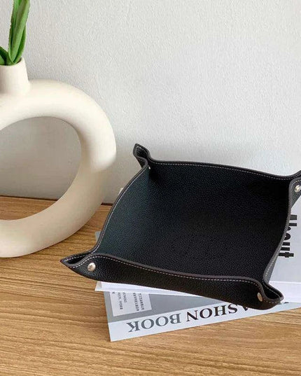 Elegant Leather Desk Tray Organizer for Keys, Jewelry, and Essentials - Stylish Storage Solution
