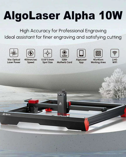 Alpha 10W High-Performance CNC Laser Engraver and Cutter Kit for Precision Woodworking & Metal Design