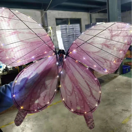 Rc Light Up Flapping Bionic Butterfly Led Flying Insect Model Stage Pr