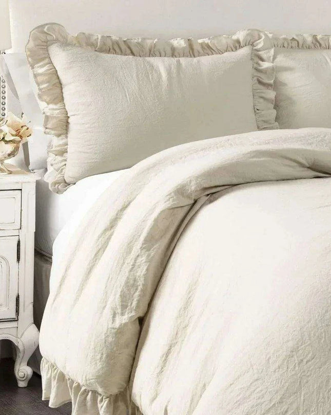Reyna Luxe Ruffled King Bedding Ensemble with Coordinating Pillow Shams