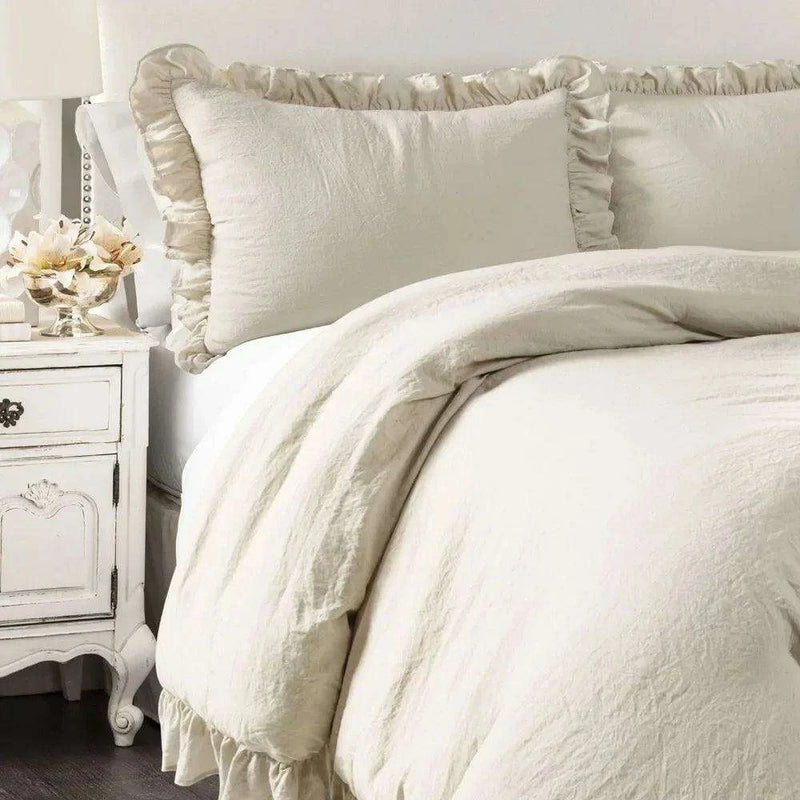Reyna Luxe Ruffled King Bedding Ensemble with Coordinating Pillow Shams