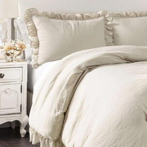 Reyna Collection King Bed Linen Set with Ruffled Comforter and Pillow Shams