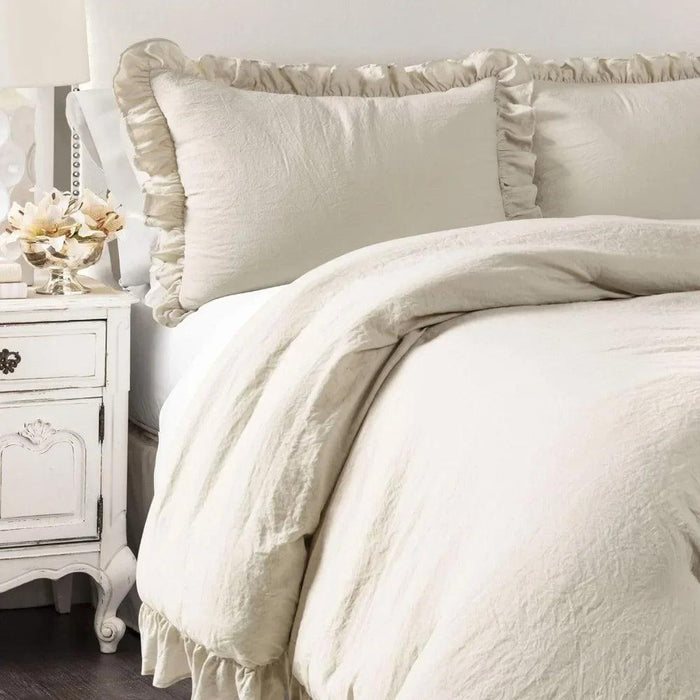 Reyna Luxe Ruffled King Bedding Ensemble with Coordinating Pillow Shams