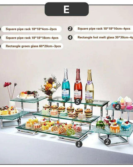 Elegant Stainless Steel Tea Buffet Stand for Sophisticated Entertaining