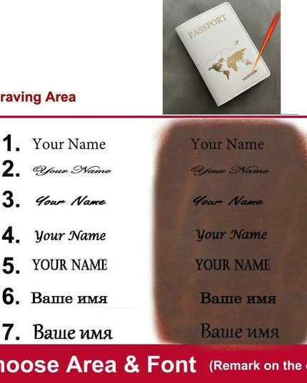 Custom Engraved Passport Holder for Adventurous Couples - Elegant Travel Essential