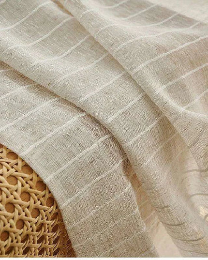 Elegant Japan Linen Striped Window Drapes