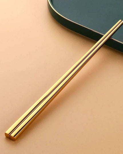 Sleek and Sturdy Stainless Steel Chopsticks - Ergonomic Non-Slip Grip for Sushi and Asian Cuisine