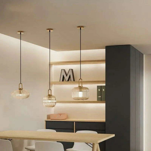 Scandinavian-Inspired Minimalist Glass LED Pendant Lights - Elegant Japanese Design for Home Interiors