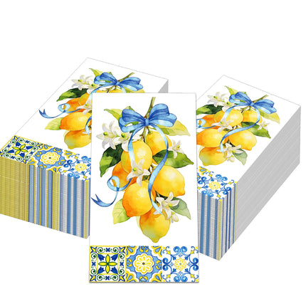 Blue & White Porcelain Lemon Napkins | Decorative Paper Napkins