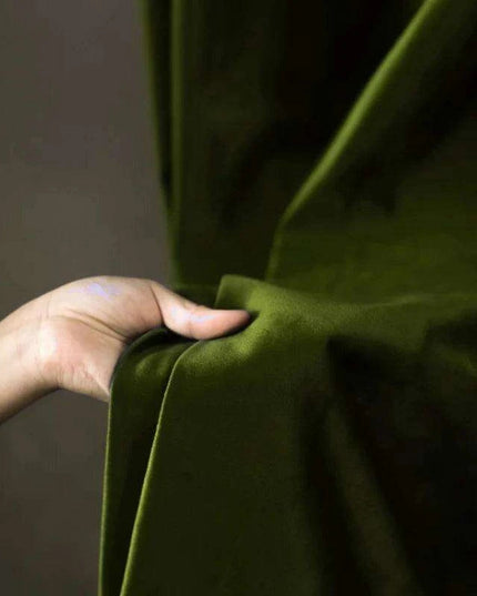 Vintage Green Luxe Blackout Drapes with Elegant Pleat Design