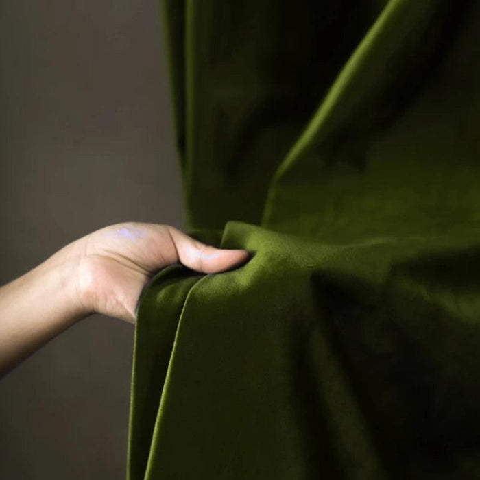 Vintage Green Luxe Blackout Drapes with Elegant Pleat Design