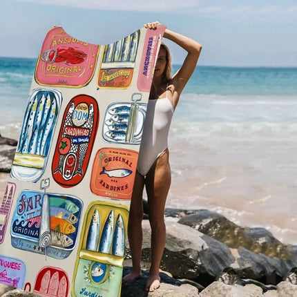 Blue Seashell Starfish Beach Towel, Quick Dry Sand‑Free Microfiber Towel for Summer Beach Pool Travel blue-seashell-starfish-beach-towel-quick-dry-sand-free-microfiber-towel-for-summer-beach-pool-travel-1