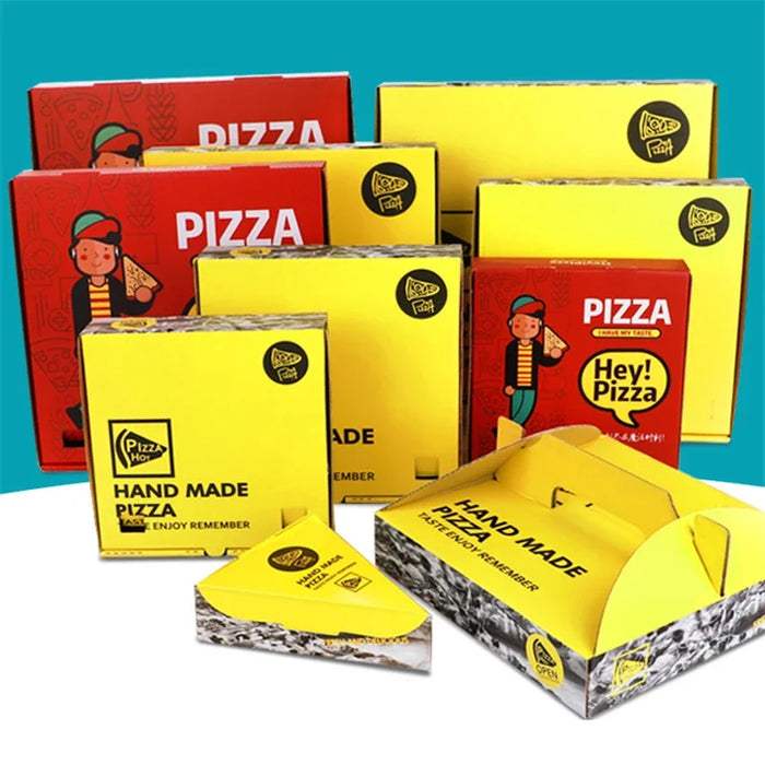 100pcs Disposable Pizza Paper Boxes - Eco-Friendly Takeaway Packaging for 6-12" Pizzas