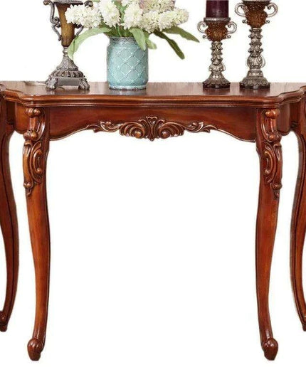 Elegant Vintage Solid Wood Console Table for Hallway – Timeless European Charm