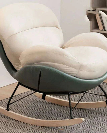 Plush Velvet Nordic Rocking Chair - Elegant Lounge Seating for Ultimate Relaxation