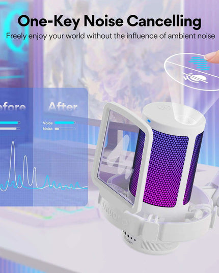 Gamerwave DGM20S Pro RGB USB Gaming Microphone - Customizable Lighting with Superior Audio Quality