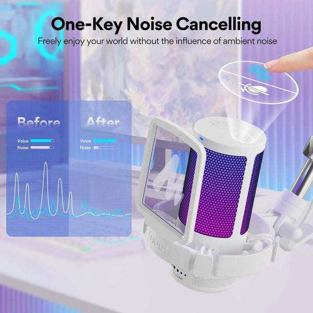 Gamerwave DGM20S Pro RGB USB Gaming Microphone - Customizable Lighting with Superior Audio Quality