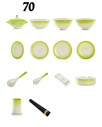 Exquisite Jingdezhen Bone Porcelain Dining Set: Sophisticated Tableware for Upscale Dining Events