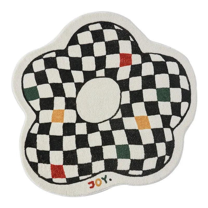 Retro Chic Checkerboard Plush Area Rug - Luxurious Home Enhancement