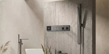 Gun Gray Brass LED Digital Display Thermostatic Shower Set Ceiling Mount Rain Shower Head Adjustable Slide Bar Bathroom Faucet gun-gray-brass-led-digital-display-thermostatic-shower-set-ceiling-mount-rain-shower-head-adjustable-slide-bar-bathroom-faucet