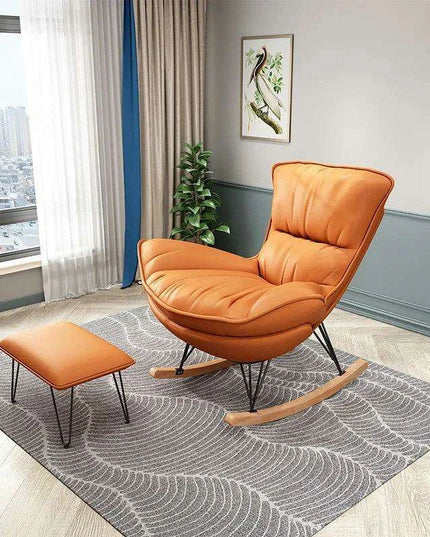 Elegant Genuine Leather Rocking Chair for Ultimate Comfort and Style