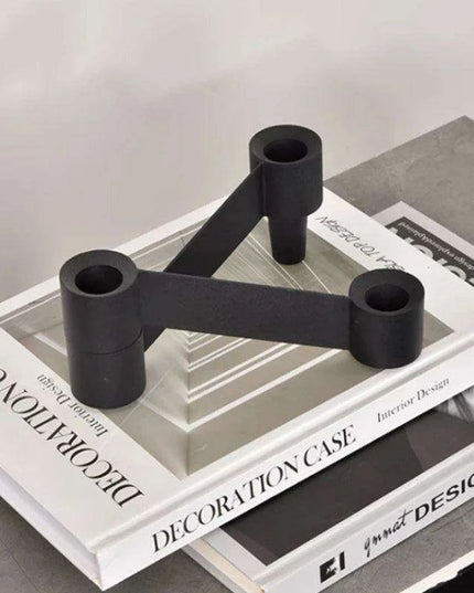 Contemporary Silver Candle Holders Set - Modern Tabletop Decor for a Stylish Home