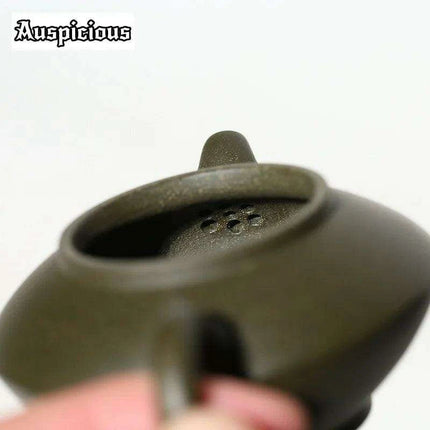 Handcrafted Yixing Purple Clay Tea Kettle - 70ml Artisan Green Mud Teapot for Traditional Kung Fu Brewing