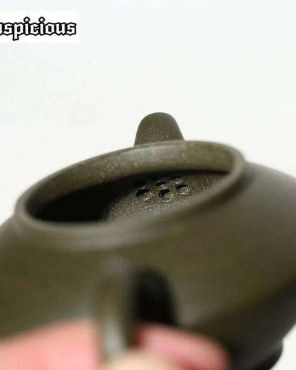 Handcrafted Yixing Purple Clay Tea Kettle - 70ml Artisan Green Mud Teapot for Traditional Kung Fu Brewing