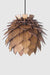 Lotus-Inspired Walnut Pendant Chandelier Light Fixture