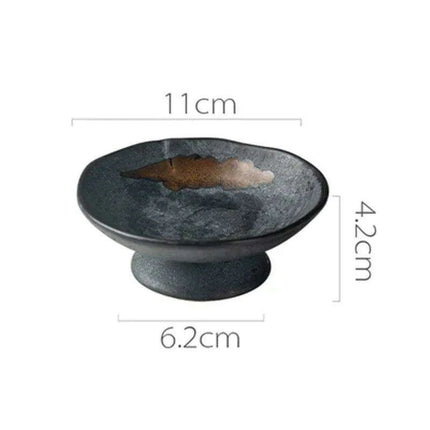 Sophisticated Japanese Ceramic Snack Plate Collection with Unique Elevated Saucer